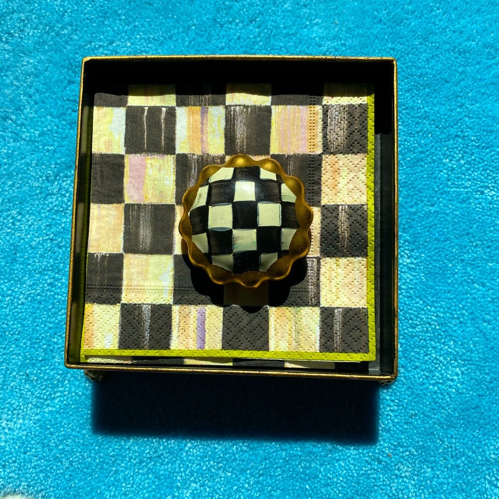 Mackenzie Childs Cocktail Napkin Holder Set